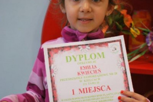 I miejsce w ogólnopolskim konkursie plastycznym dla Emilki z grupy V